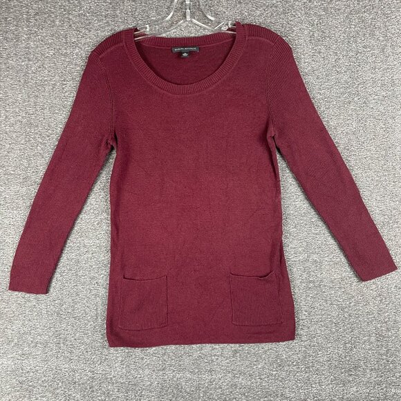 Banana Republic Sweater Womens M Burgundy Silk Blend Work Office Capsule Casual - Picture 1 of 10